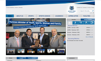ASPIRE - Academy for Sports Excellence Website