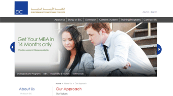 European International College for Management Studies Website