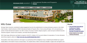 Michigan State University - Dubai Website