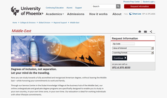 University of Phoenix - Middle East Website