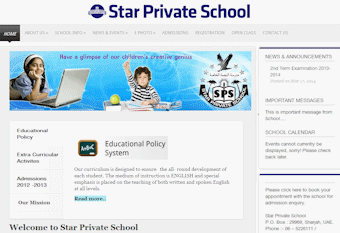 Star Private School Sharjah Website